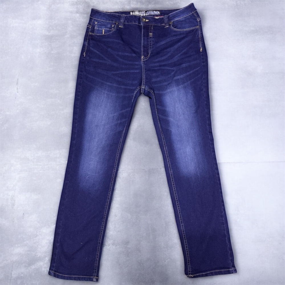 RARE VINTAGE BAUHAUS 2006 Men’s Jeans - Size 38 Dark Blue Straight Leg